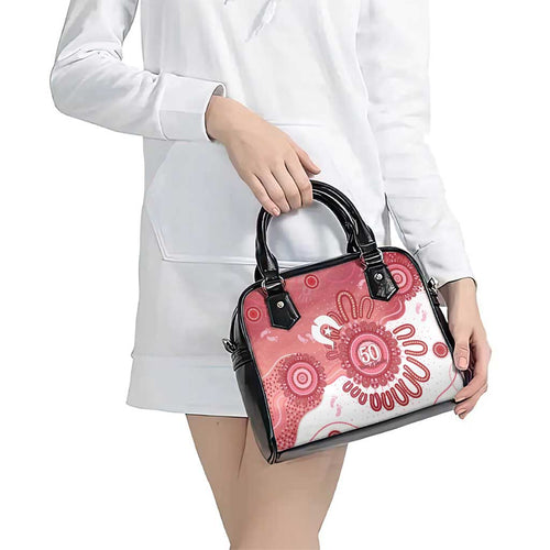 NAIDOC Week 2026 Shoulder Handbag 50 Years Deadly Dhari Pink Aboriginal Art
