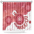 NAIDOC Week 2026 Shower Curtain 50 Years Deadly Dhari Pink Aboriginal Art