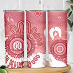 NAIDOC Week 2026 Skinny Tumbler 50 Years Deadly Dhari Pink Aboriginal Art