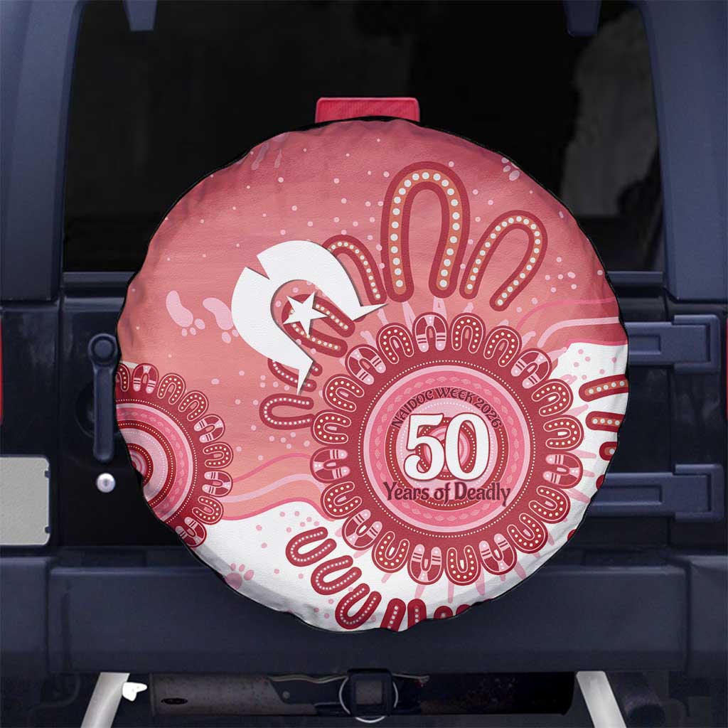 NAIDOC Week 2026 Spare Tire Cover 50 Years Deadly Dhari Pink Aboriginal Art