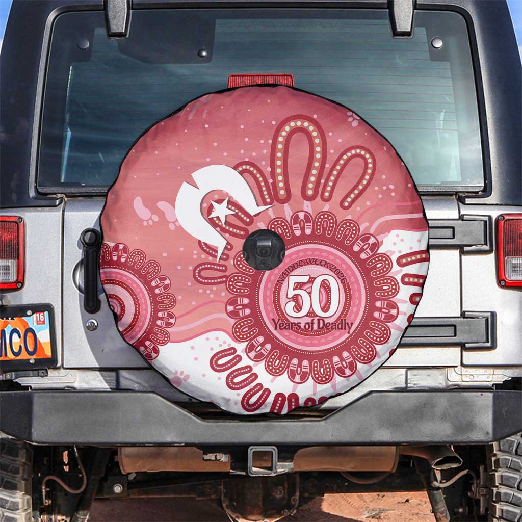 NAIDOC Week 2026 Spare Tire Cover 50 Years Deadly Dhari Pink Aboriginal Art