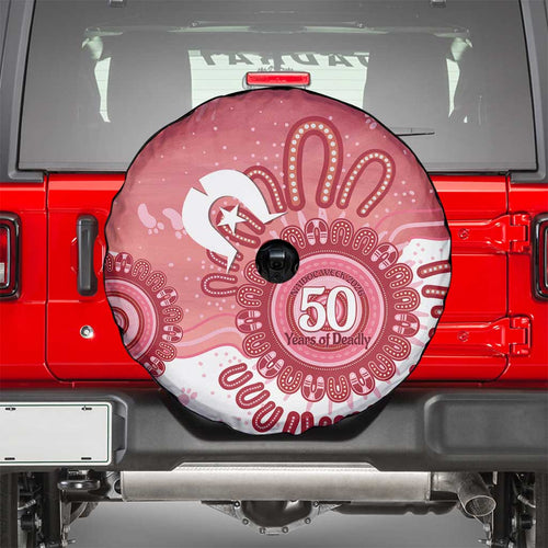 NAIDOC Week 2026 Spare Tire Cover 50 Years Deadly Dhari Pink Aboriginal Art