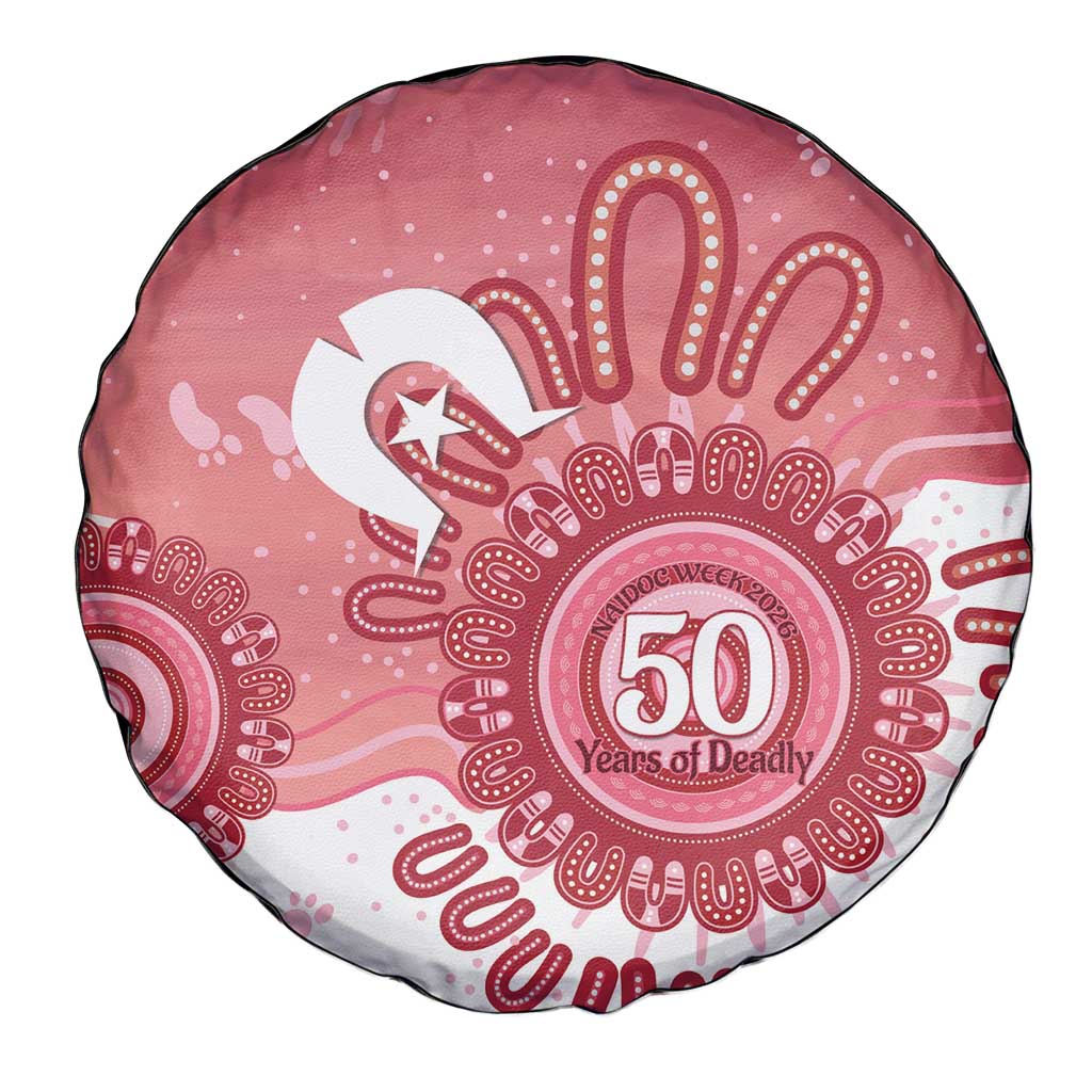 NAIDOC Week 2026 Spare Tire Cover 50 Years Deadly Dhari Pink Aboriginal Art