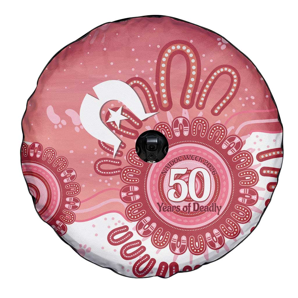 NAIDOC Week 2026 Spare Tire Cover 50 Years Deadly Dhari Pink Aboriginal Art