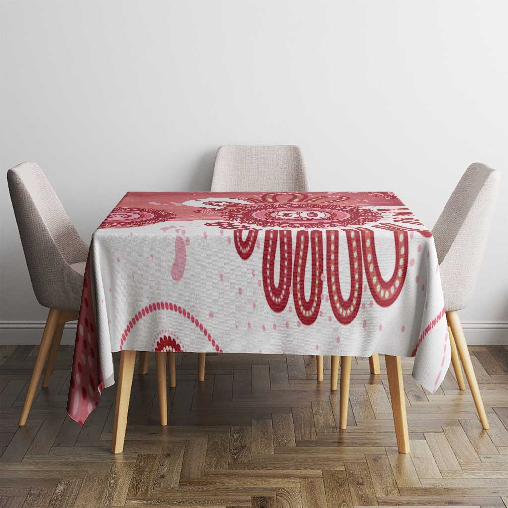NAIDOC Week 2026 Tablecloth 50 Years Deadly Dhari Pink Aboriginal Art