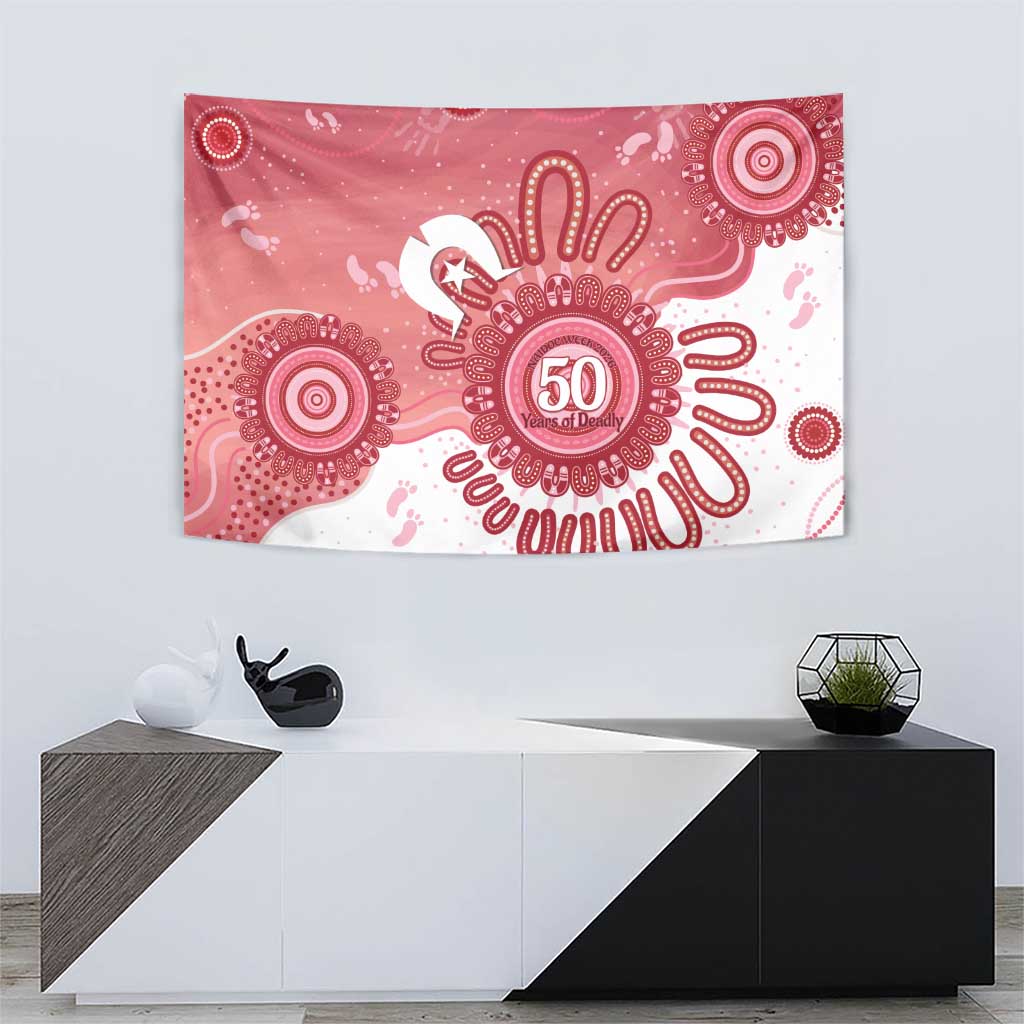 NAIDOC Week 2026 Tapestry 50 Years Deadly Dhari Pink Aboriginal Art