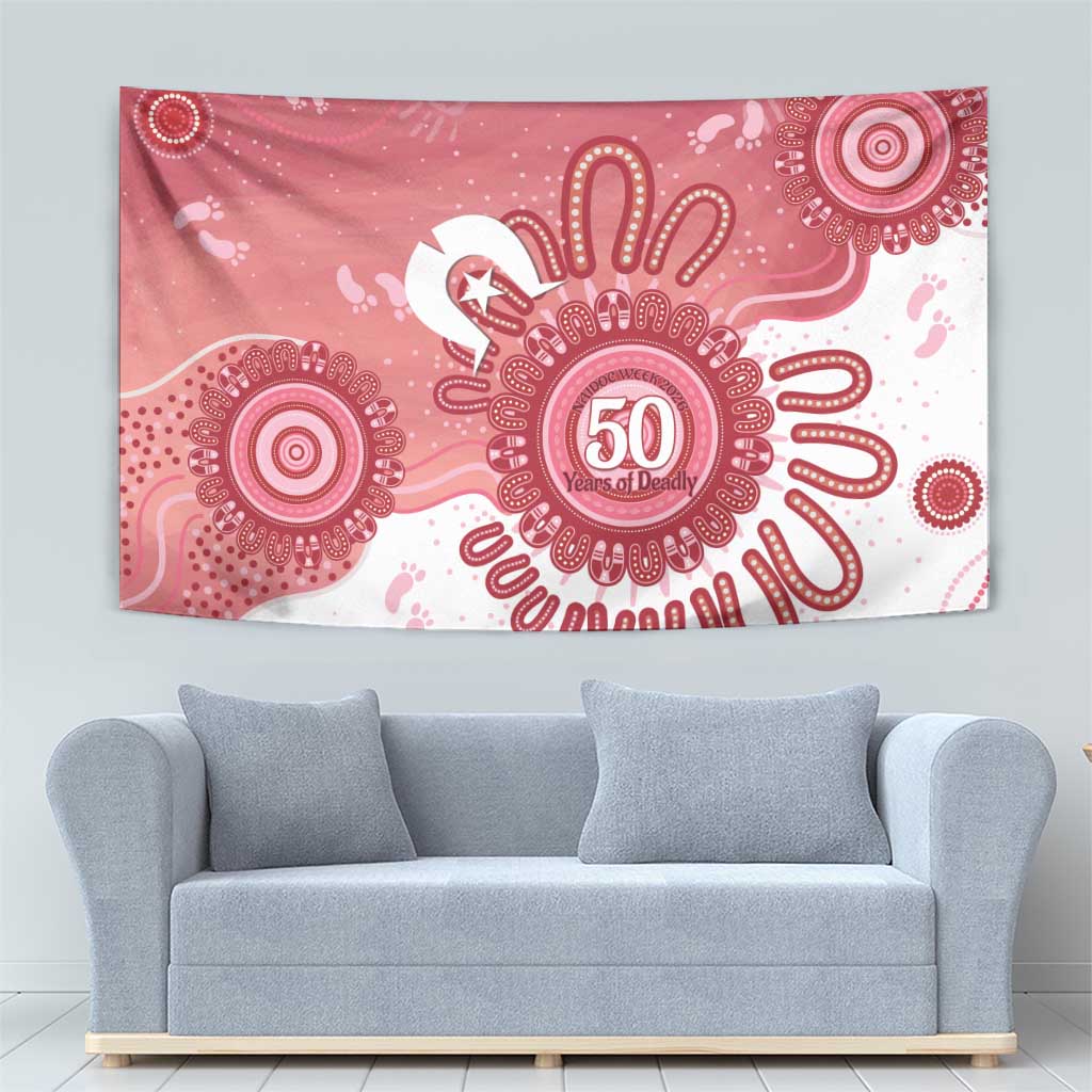 NAIDOC Week 2026 Tapestry 50 Years Deadly Dhari Pink Aboriginal Art