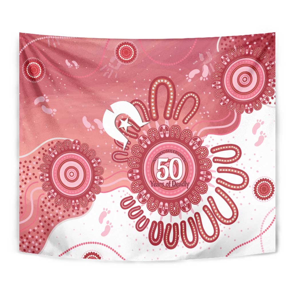 NAIDOC Week 2026 Tapestry 50 Years Deadly Dhari Pink Aboriginal Art