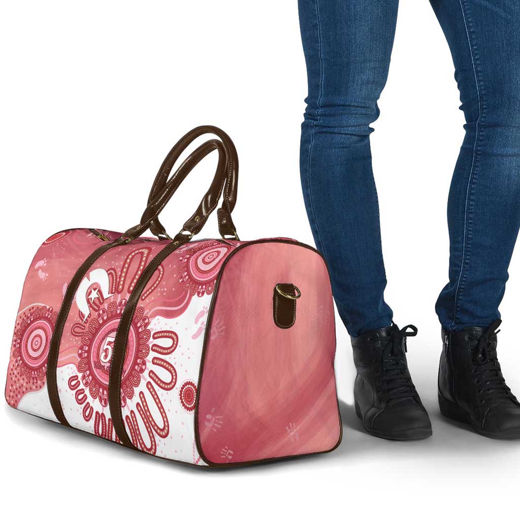 NAIDOC Week 2026 Travel Bag 50 Years Deadly Dhari Pink Aboriginal Art