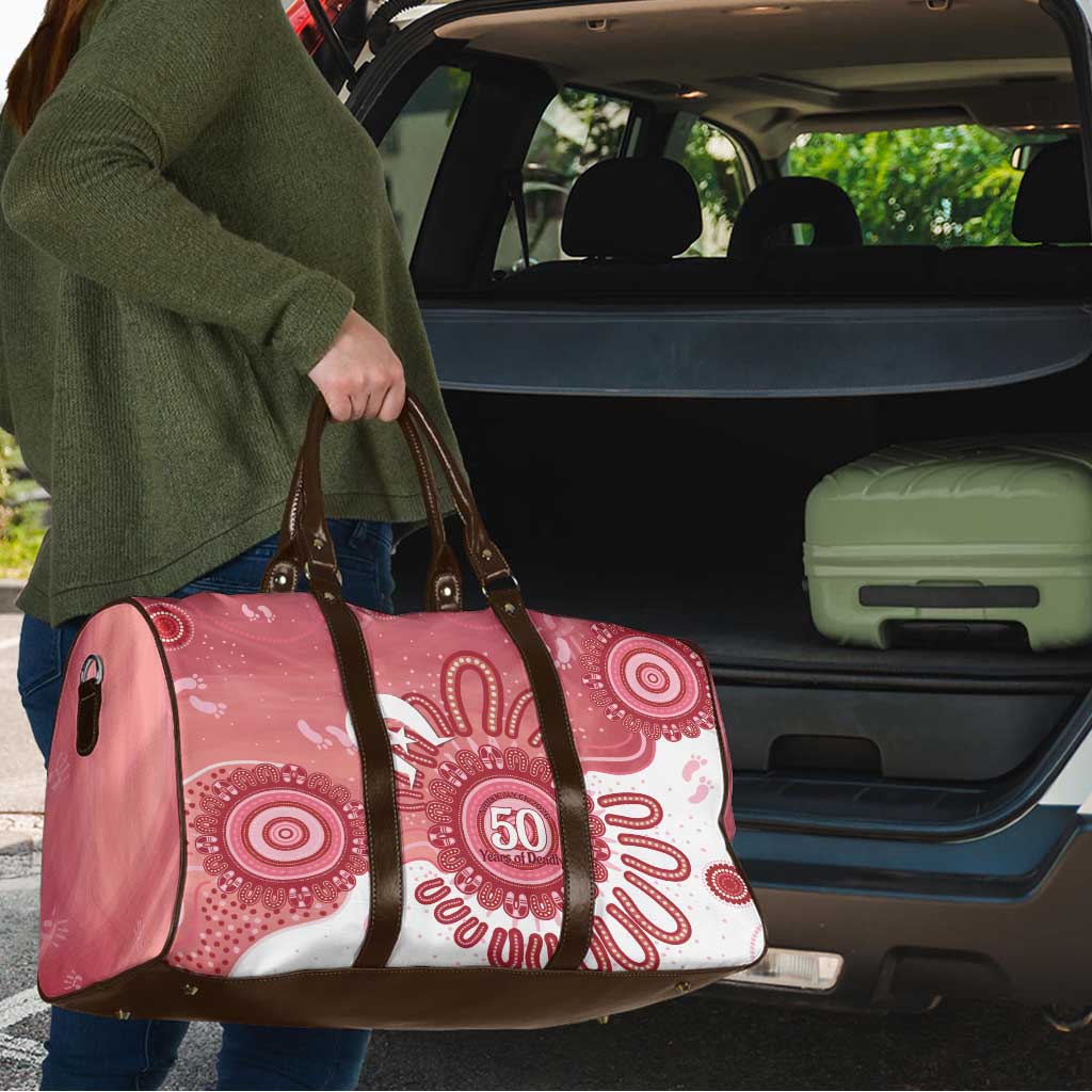 NAIDOC Week 2026 Travel Bag 50 Years Deadly Dhari Pink Aboriginal Art