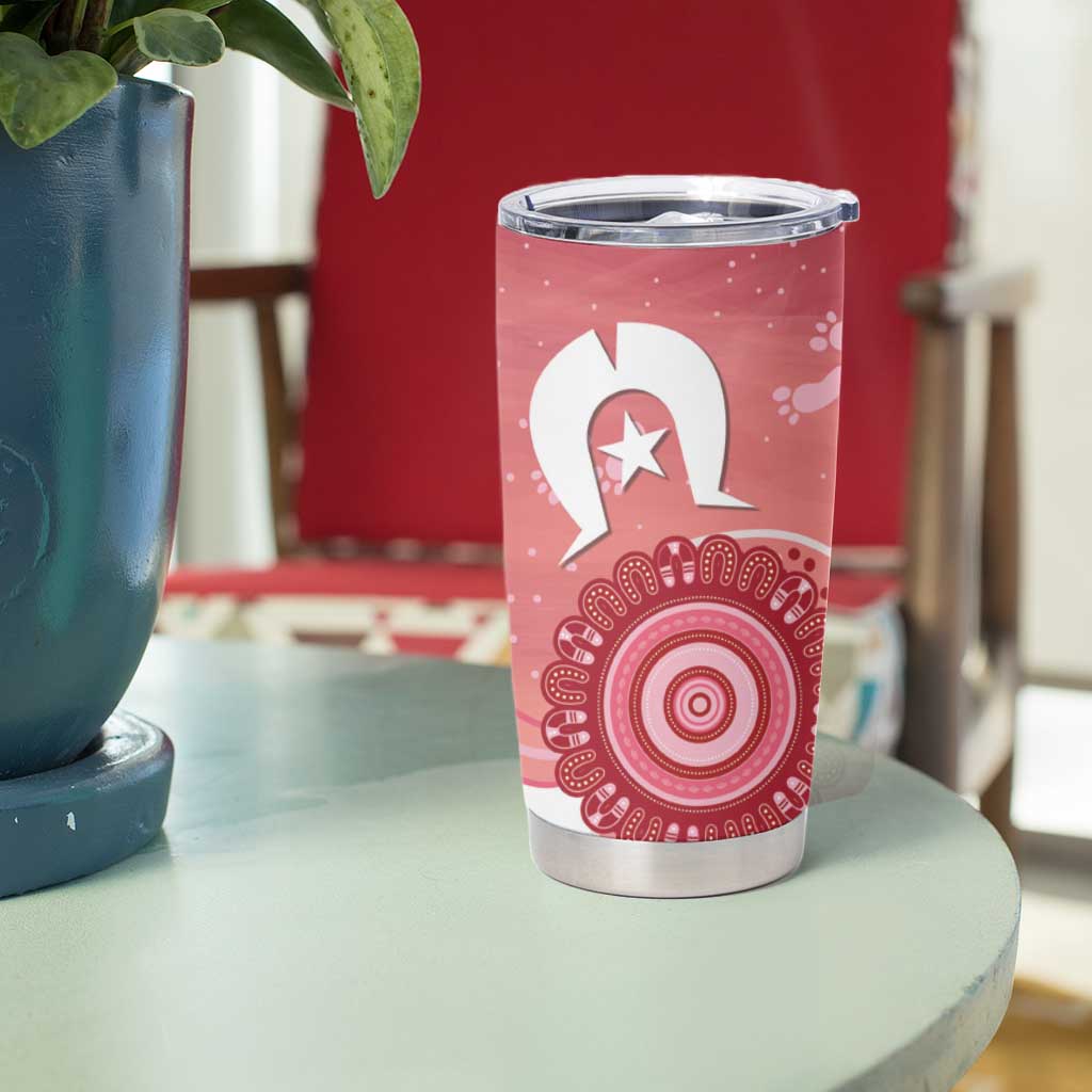 NAIDOC Week 2026 Tumbler Cup 50 Years Deadly Dhari Pink Aboriginal Art