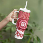NAIDOC Week 2026 Tumbler With Handle 50 Years Deadly Dhari Pink Aboriginal Art
