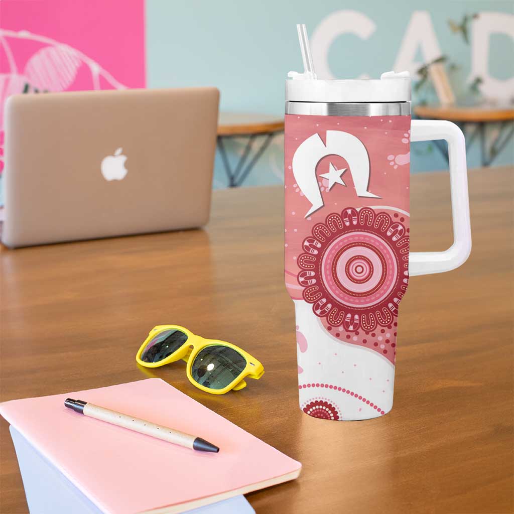 NAIDOC Week 2026 Tumbler With Handle 50 Years Deadly Dhari Pink Aboriginal Art