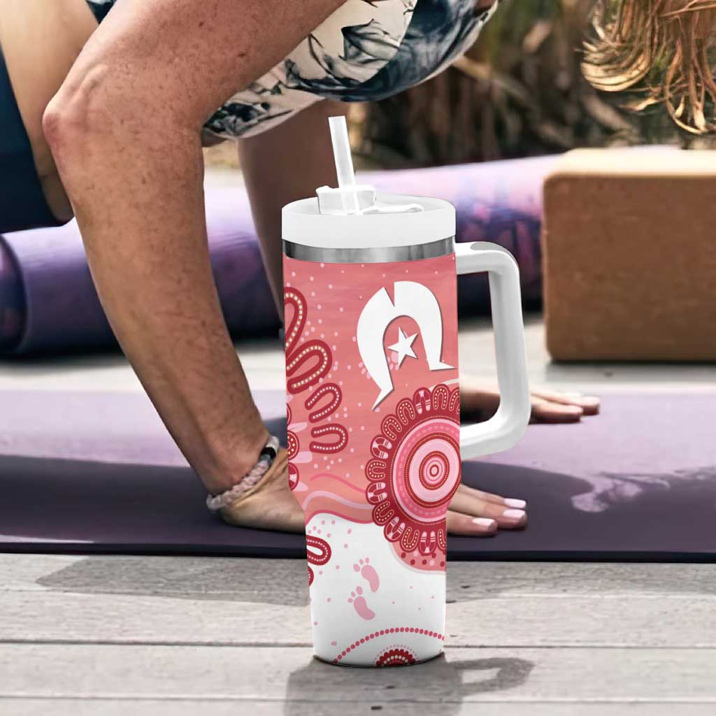 NAIDOC Week 2026 Tumbler With Handle 50 Years Deadly Dhari Pink Aboriginal Art