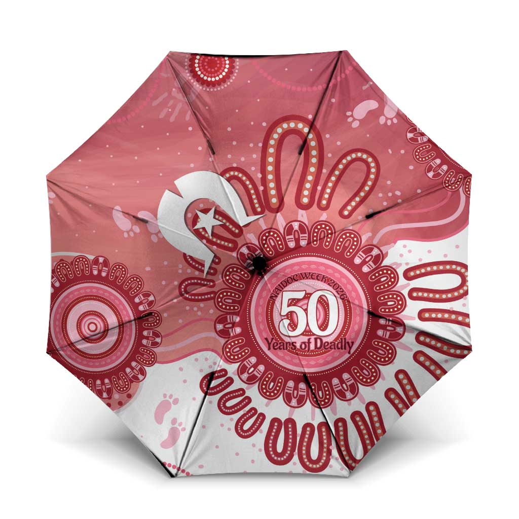 NAIDOC Week 2026 Umbrella 50 Years Deadly Dhari Pink Aboriginal Art