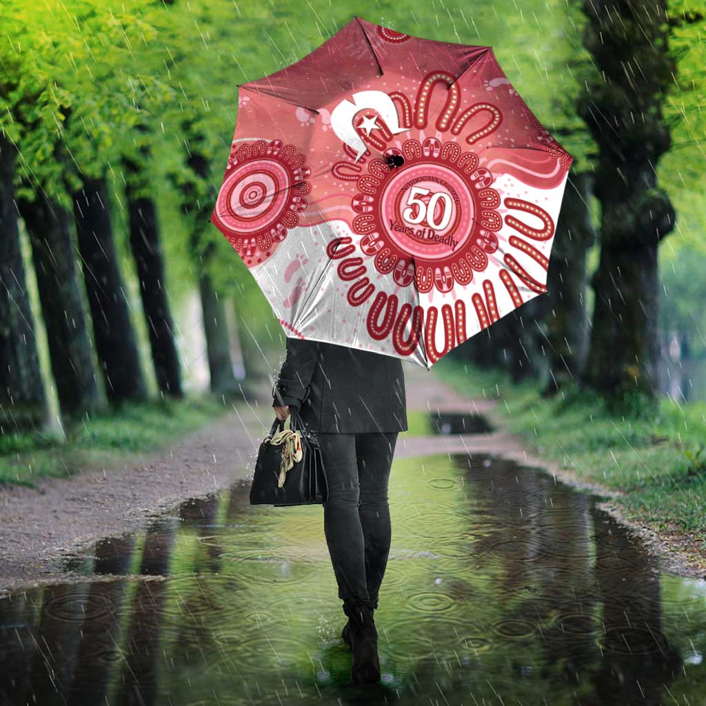 NAIDOC Week 2026 Umbrella 50 Years Deadly Dhari Pink Aboriginal Art