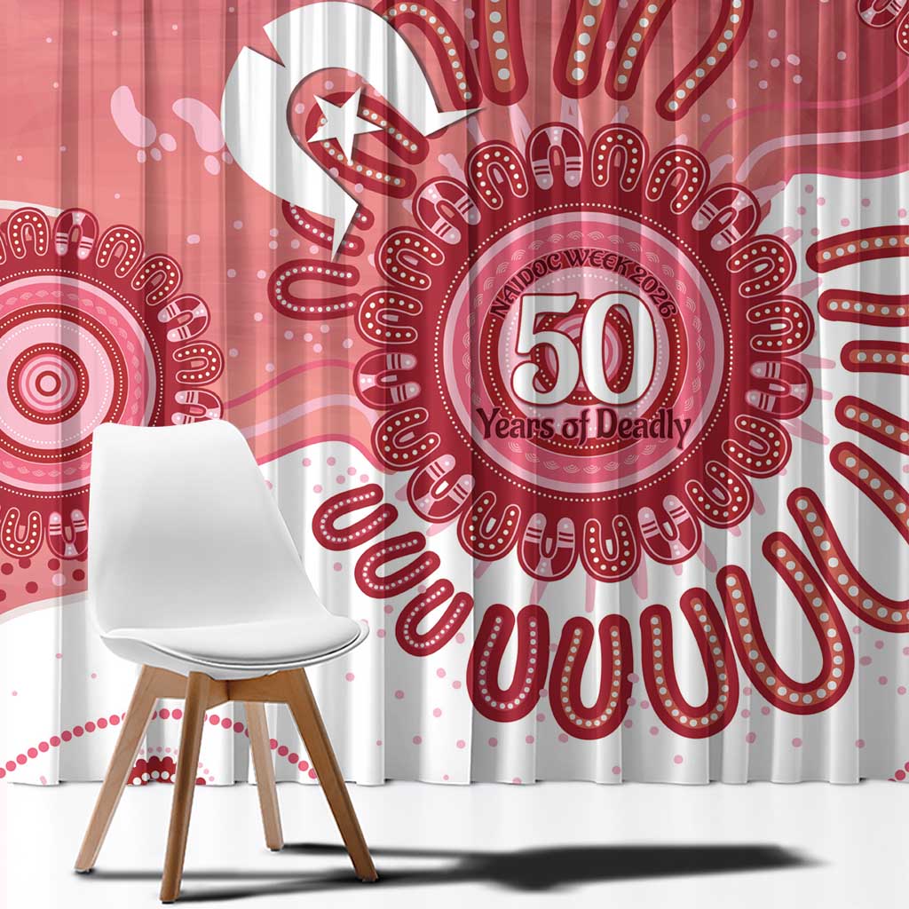 NAIDOC Week 2026 Window Curtain 50 Years Deadly Dhari Pink Aboriginal Art