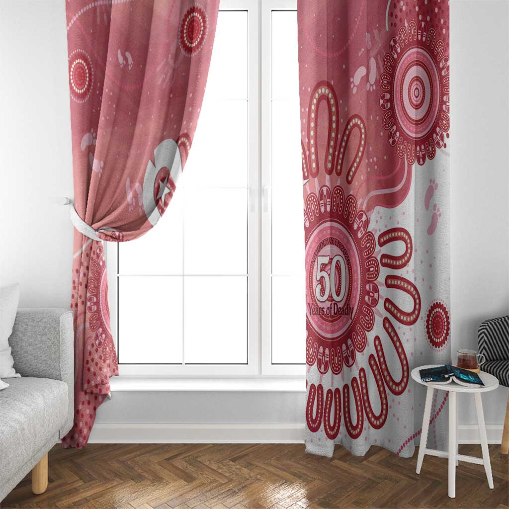 NAIDOC Week 2026 Window Curtain 50 Years Deadly Dhari Pink Aboriginal Art