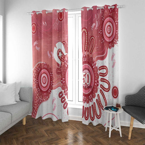 NAIDOC Week 2026 Window Curtain 50 Years Deadly Dhari Pink Aboriginal Art