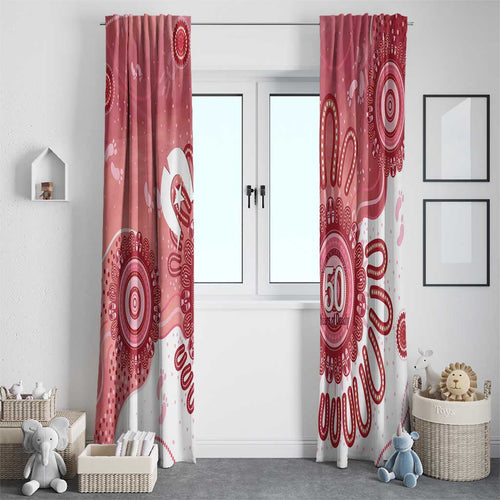 NAIDOC Week 2026 Window Curtain 50 Years Deadly Dhari Pink Aboriginal Art