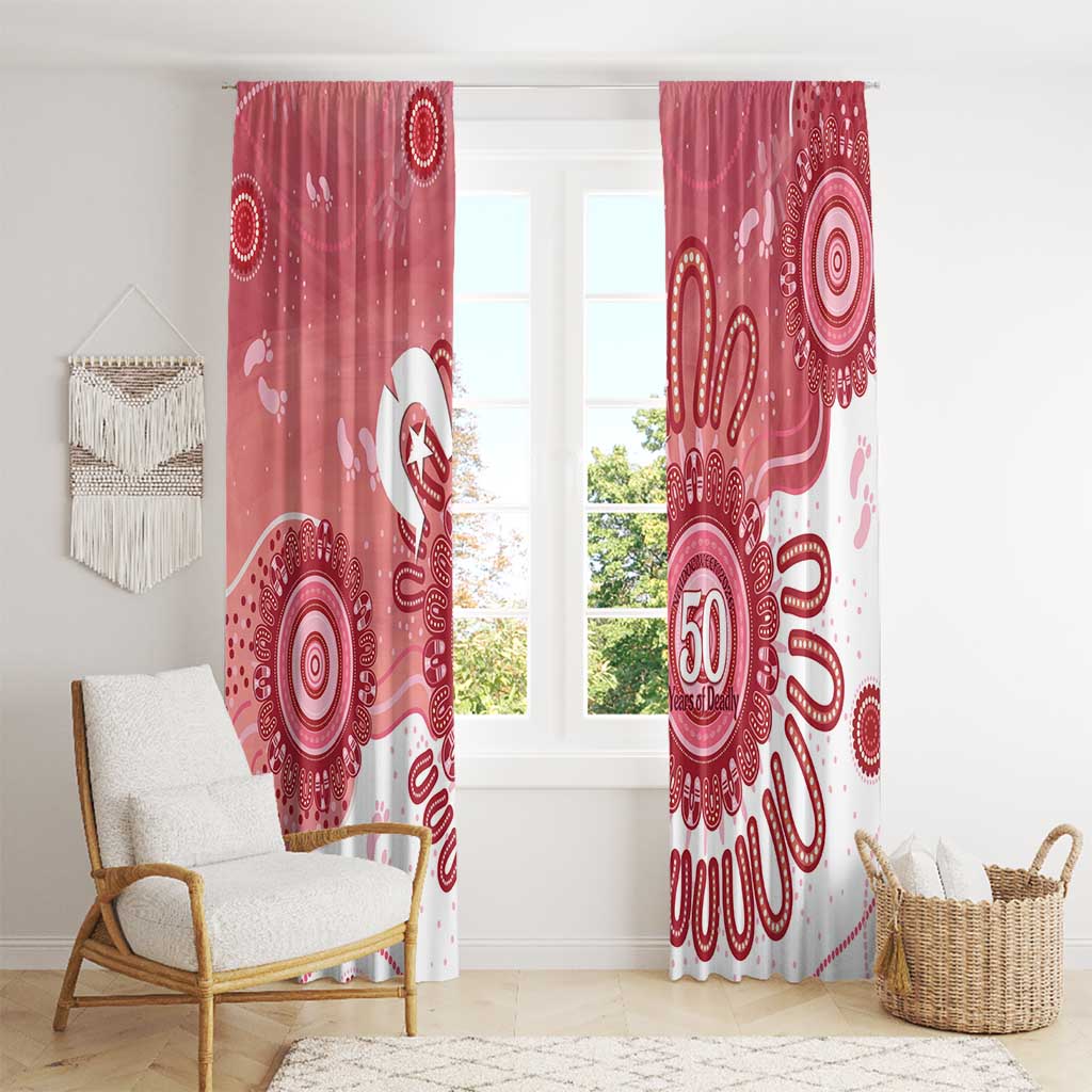 NAIDOC Week 2026 Window Curtain 50 Years Deadly Dhari Pink Aboriginal Art