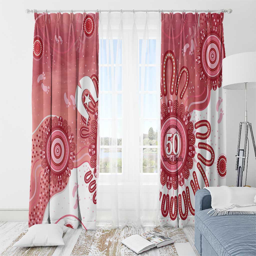 NAIDOC Week 2026 Window Curtain 50 Years Deadly Dhari Pink Aboriginal Art