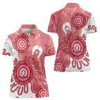 NAIDOC Week 2026 Women Polo Shirt 50 Years Deadly Dhari Pink Aboriginal Art