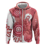 NAIDOC Week 2026 Zip Hoodie 50 Years Deadly Dhari Pink Aboriginal Art