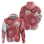NAIDOC Week 2026 Zip Hoodie 50 Years Deadly Dhari Pink Aboriginal Art