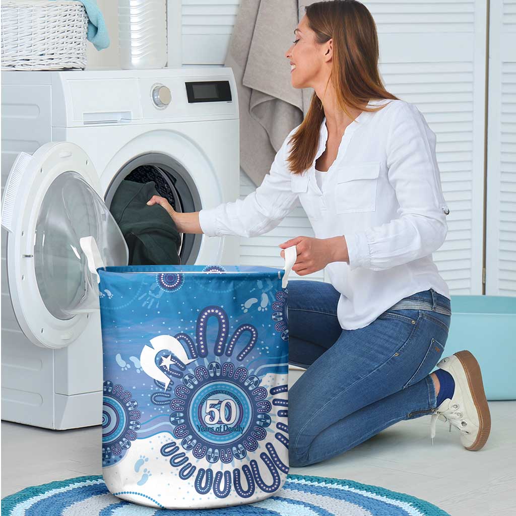 NAIDOC Week 2026 Laundry Basket 50 Years Deadly Dhari Blue Aboriginal Art