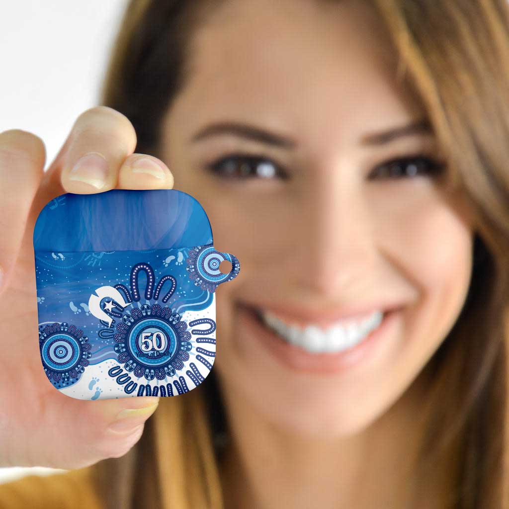 NAIDOC Week 2026 AirPods Case 50 Years Deadly Dhari Blue Aboriginal Art