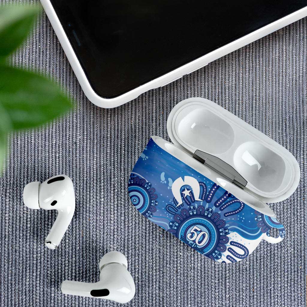 NAIDOC Week 2026 AirPods Case 50 Years Deadly Dhari Blue Aboriginal Art