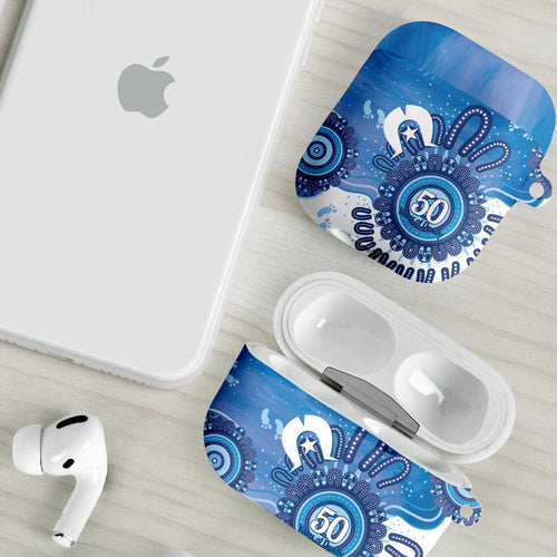 NAIDOC Week 2026 AirPods Case 50 Years Deadly Dhari Blue Aboriginal Art