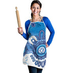 NAIDOC Week 2026 Apron 50 Years Deadly Dhari Blue Aboriginal Art