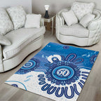NAIDOC Week 2026 Area Rug 50 Years Deadly Dhari Blue Aboriginal Art