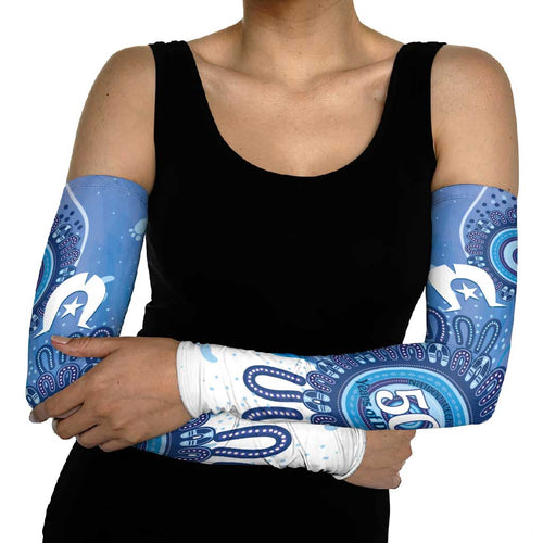 NAIDOC Week 2026 Arm Sleeves 50 Years Deadly Dhari Blue Aboriginal Art
