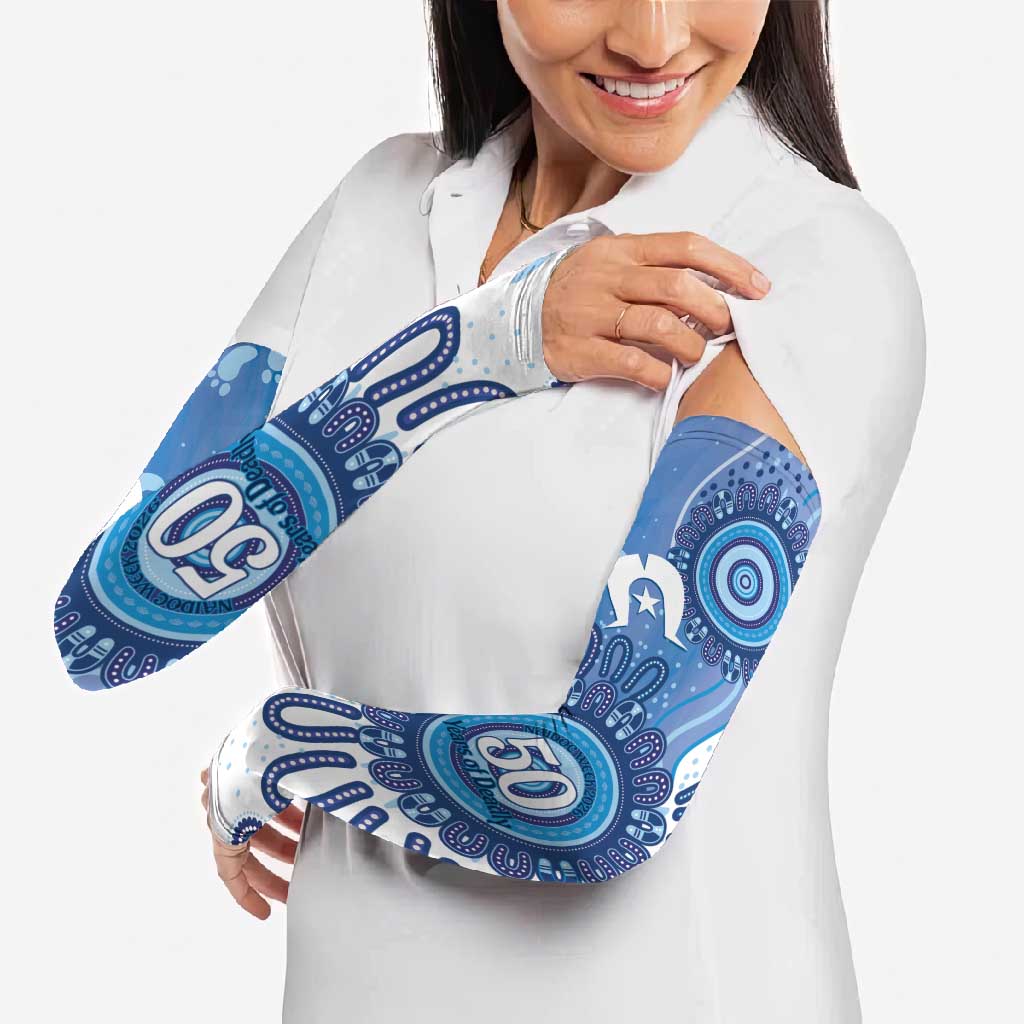 NAIDOC Week 2026 Arm Sleeves 50 Years Deadly Dhari Blue Aboriginal Art