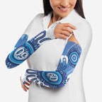 NAIDOC Week 2026 Arm Sleeves 50 Years Deadly Dhari Blue Aboriginal Art
