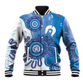 NAIDOC Week 2026 Baseball Jacket 50 Years Deadly Dhari Blue Aboriginal Art