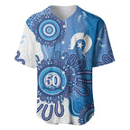 NAIDOC Week 2026 Baseball Jersey 50 Years Deadly Dhari Blue Aboriginal Art
