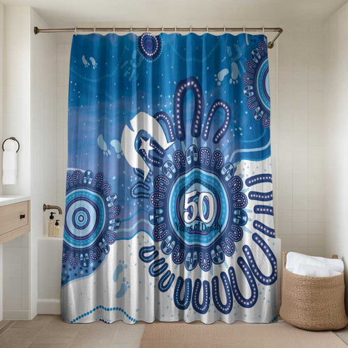 NAIDOC Week 2026 Bathroom Set 50 Years Deadly Dhari Blue Aboriginal Art