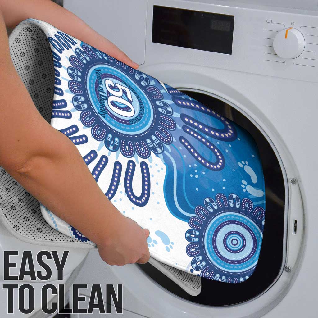 NAIDOC Week 2026 Bathroom Set 50 Years Deadly Dhari Blue Aboriginal Art
