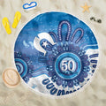 NAIDOC Week 2026 Beach Blanket 50 Years Deadly Dhari Blue Aboriginal Art