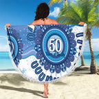 NAIDOC Week 2026 Beach Blanket 50 Years Deadly Dhari Blue Aboriginal Art