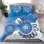 NAIDOC Week 2026 Bedding Set 50 Years Deadly Dhari Blue Aboriginal Art