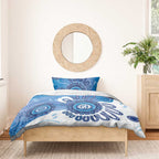 NAIDOC Week 2026 Bedding Set 50 Years Deadly Dhari Blue Aboriginal Art