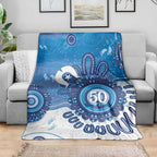 NAIDOC Week 2026 Blanket 50 Years Deadly Dhari Blue Aboriginal Art