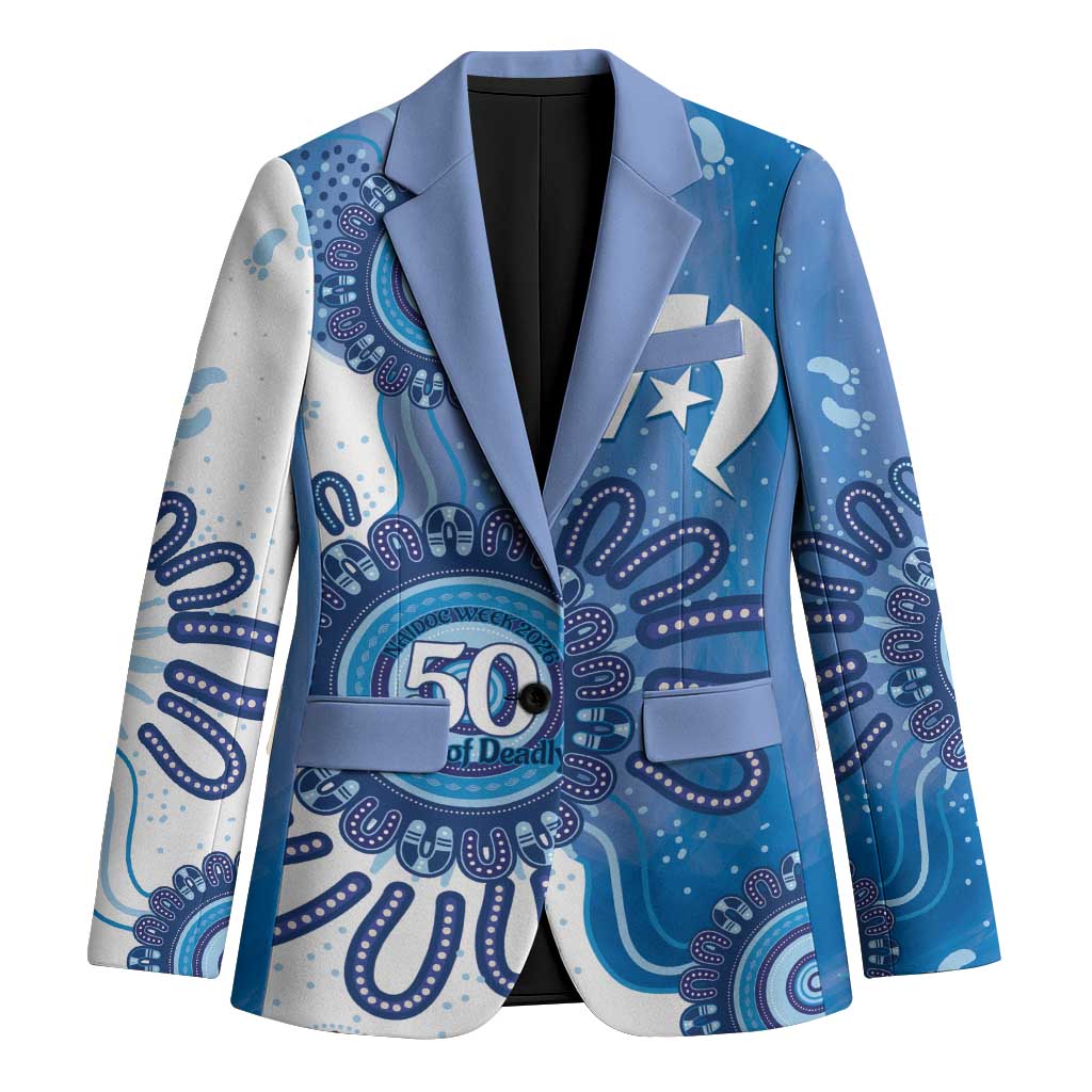 NAIDOC Week 2026 Blazer 50 Years Deadly Dhari Blue Aboriginal Art