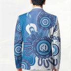 NAIDOC Week 2026 Blazer 50 Years Deadly Dhari Blue Aboriginal Art
