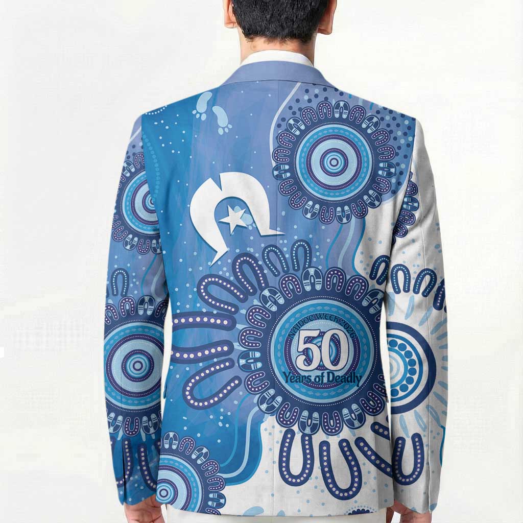 NAIDOC Week 2026 Blazer 50 Years Deadly Dhari Blue Aboriginal Art